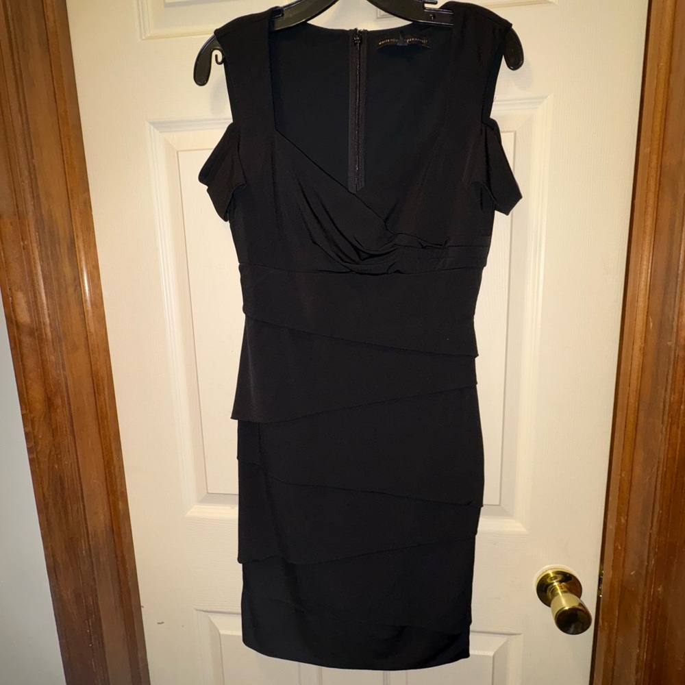 WHBM Cocktail Cold Shoulder Black Dress 8